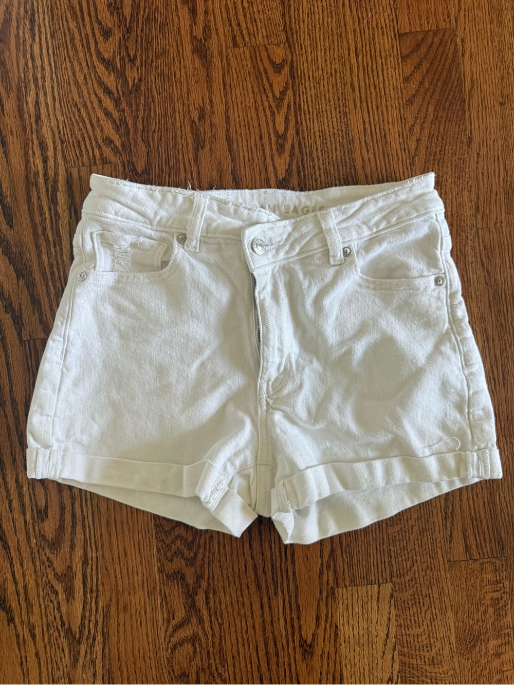 American Eagle Stretch White Denim Shorts